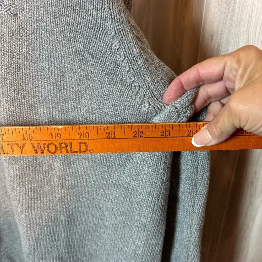 Eddie Bauer Men's V-Neck Gray Sweater Cotton